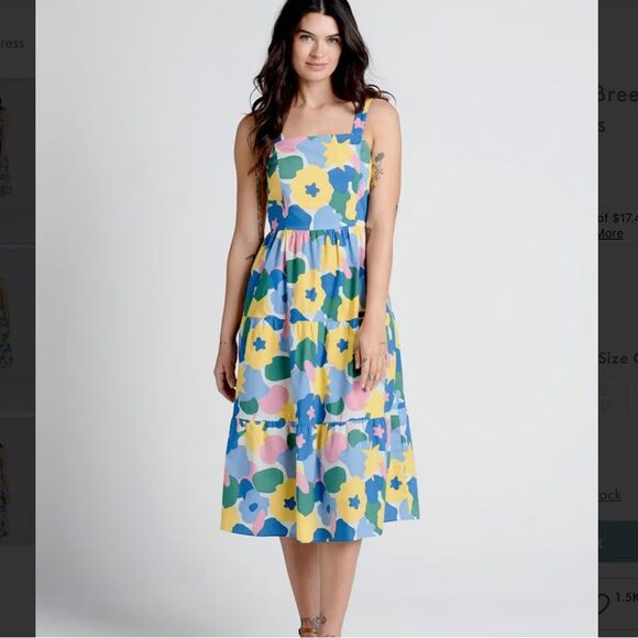 Princess Highway ModCloth 100% Organic cotton Blossoms In The Breeze Midi Dress - Picture 1 of 9